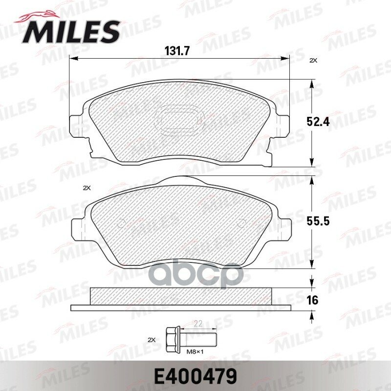 Колодки Тормозные (Смесь Low-Metallic) Opel Corsa C 01/Tigra B 04 Передние (Без Датчика + Болты) (Trw Gdb1570) E400479 Miles .