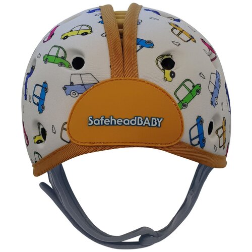 фото Шапка-шлем для защиты головы машинки safeheadbaby белый/оранжевый