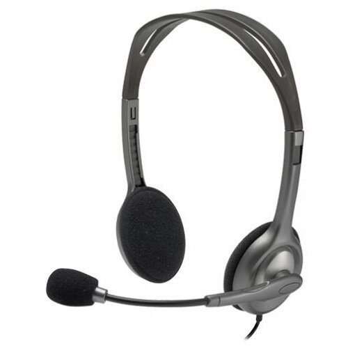 гарнитура проводная logitech stereo headset h111 сер 981 000594 981 000593 Наушники с микрофоном Logitech H111 серый 2.35м накладные оголовье (981-000594)