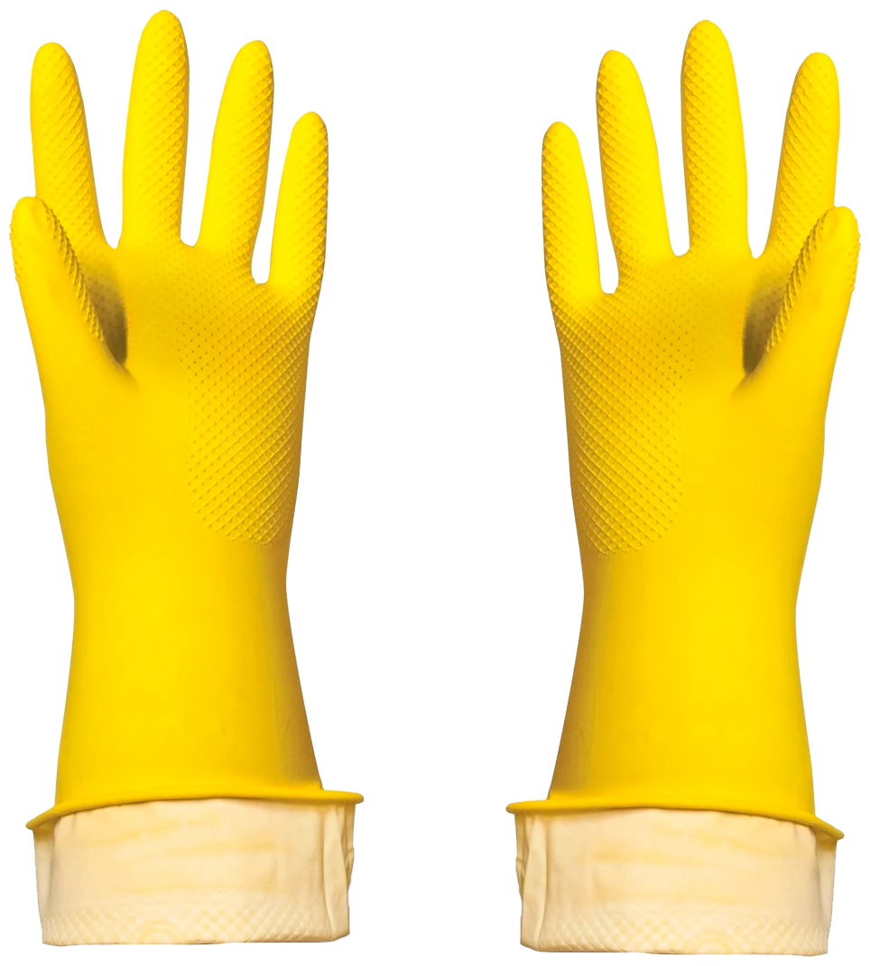 Перчатки резиновые Paclan Practi Universal с хлопковым напылением желтые (размер 7, S)