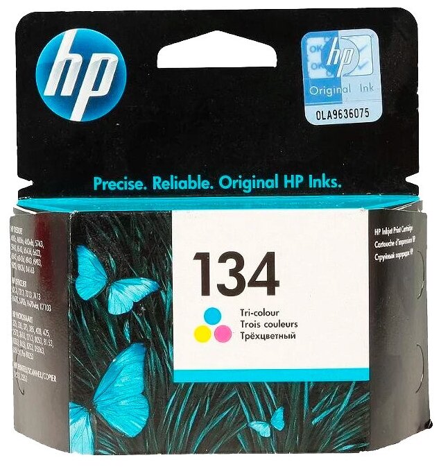 Картридж HP C9363HE № 134 color для HP DJ 5743, 6543, 6623, 6843, 9803 Officejet 6213, 7213, 7313, 7413, H470, K7103, Photosmart 2573, 2613, 2713, 8153, 8353, 8453, 8753, B8353, D5063, D5163 PSC 1613, 2353 (ресурс 560 страниц)