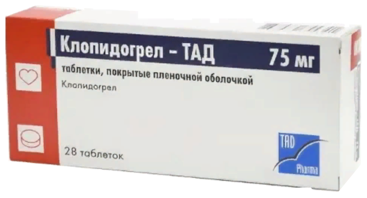 Клопидогрел-ТАД таб. п/о плен., 75 мг, 28 шт.