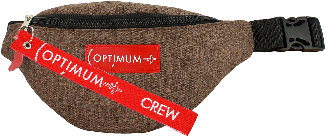 Сумка поясная Optimum Crew, фактура матовая, коричневая — фото 1