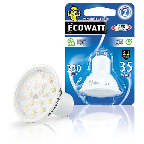 Лампа светодиодная ECOWATT GU10 230V 3,2W 4000K