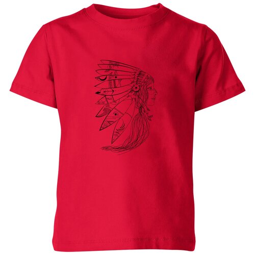Футболка Us Basic, размер 4, красный мужская футболка женщина вождь индеец m серый меланж