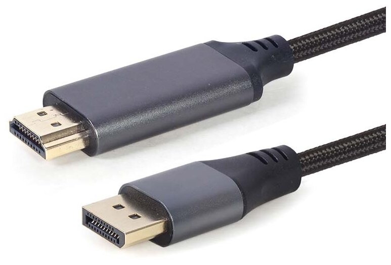 Кабель CABLEXPERT DisplayPort->HDMI  4K 1.8м 20M/19M черный экран пакет