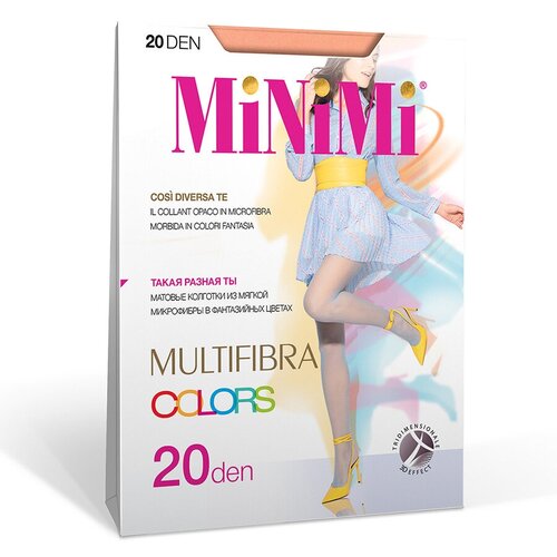 фото Колготки minimi multifibra colors, размер 2, розовый, оранжевый