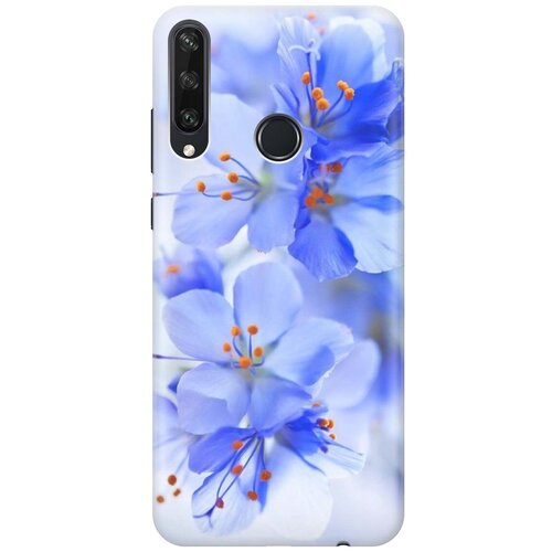 фото Ультратонкий силиконовый чехол-накладка для huawei y6p с принтом "лазурные орхидеи" gosso