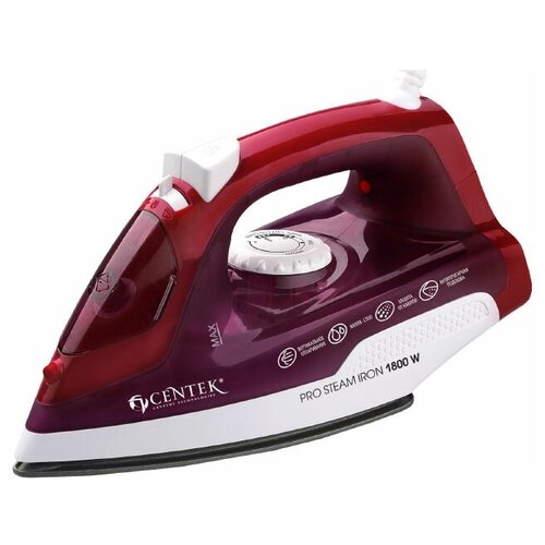 Утюг Centek CT-2347 PURPLE 1800Вт подошва-антиприг паровой удар самоочистка 176000₽