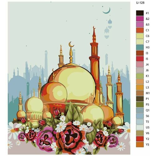 фото Картина по номерам u-128 "рамадан, мечети, мусульманская община. восточная красота - мечеть шейxа зайда в абу-даби" 70x90 см brushes-paints