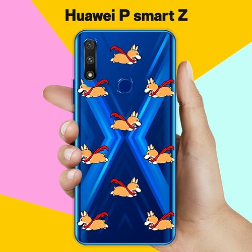 Силиконовый чехол Корги с шарфом на Huawei P smart Z силиконовый чехол корги узором на huawei p smart z