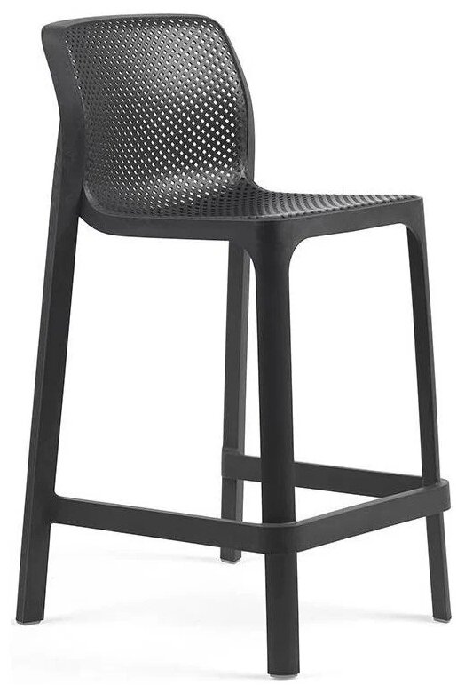 Стул пластиковый полубарный Nardi Net Stool Mini, антрацит