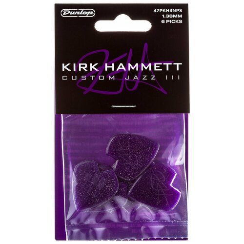 Dunlop 47PKH3NPS Kirk Hammett Jazz III медиаторы, 6 шт, толщина 1.38 мм kirk hammett медиаторы 6шт в коробочке dunlop