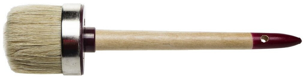 Круглая кисть ЗУБР Универсал 65мм светлая натуральная щетина деревянная ручка (01501-65)