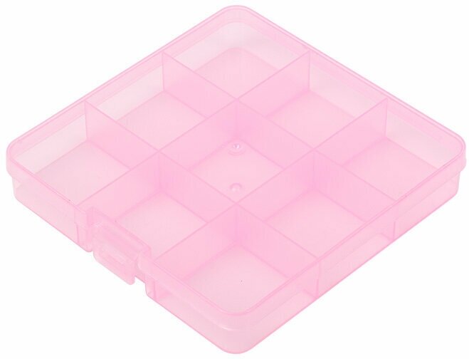 Gamma Коробка пластик для шв. принадл. OM-086 пластик 13.5 x 13.7 x 2.3 см розовый\прозрачный