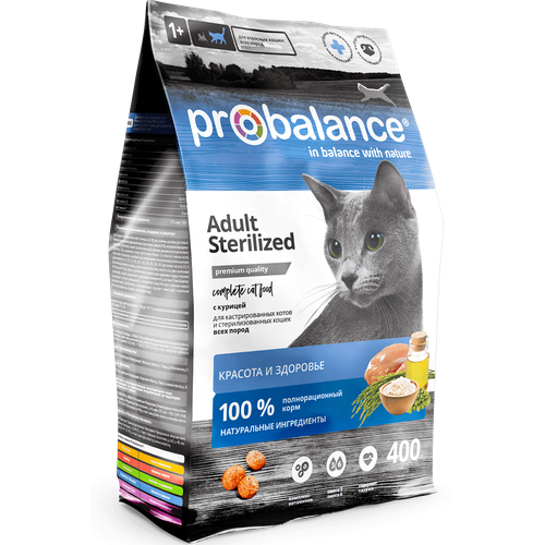 Корм сухой Probalance для кошек Adult Sterilized с курицей 400 г