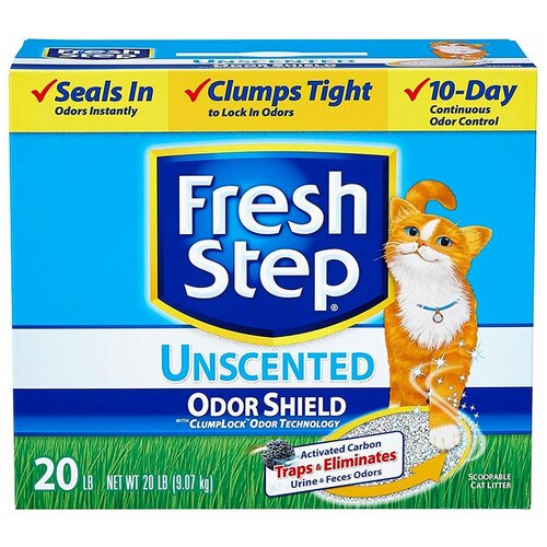 Комкующийся наполнитель Fresh Step Odor Shield Unscented, 9.1кг