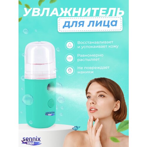 Портативный увлажнитель-распылитель для лица и средство для очищения кожи бирюзовый 33000₽