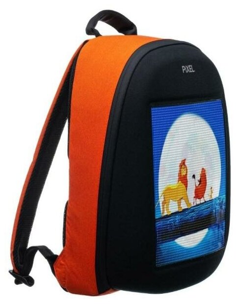 Рюкзак PIXEL One Orange оранжевый (LED-экран 25*25 px, 16,5 млн цветов, 20 л, полиэстер)
