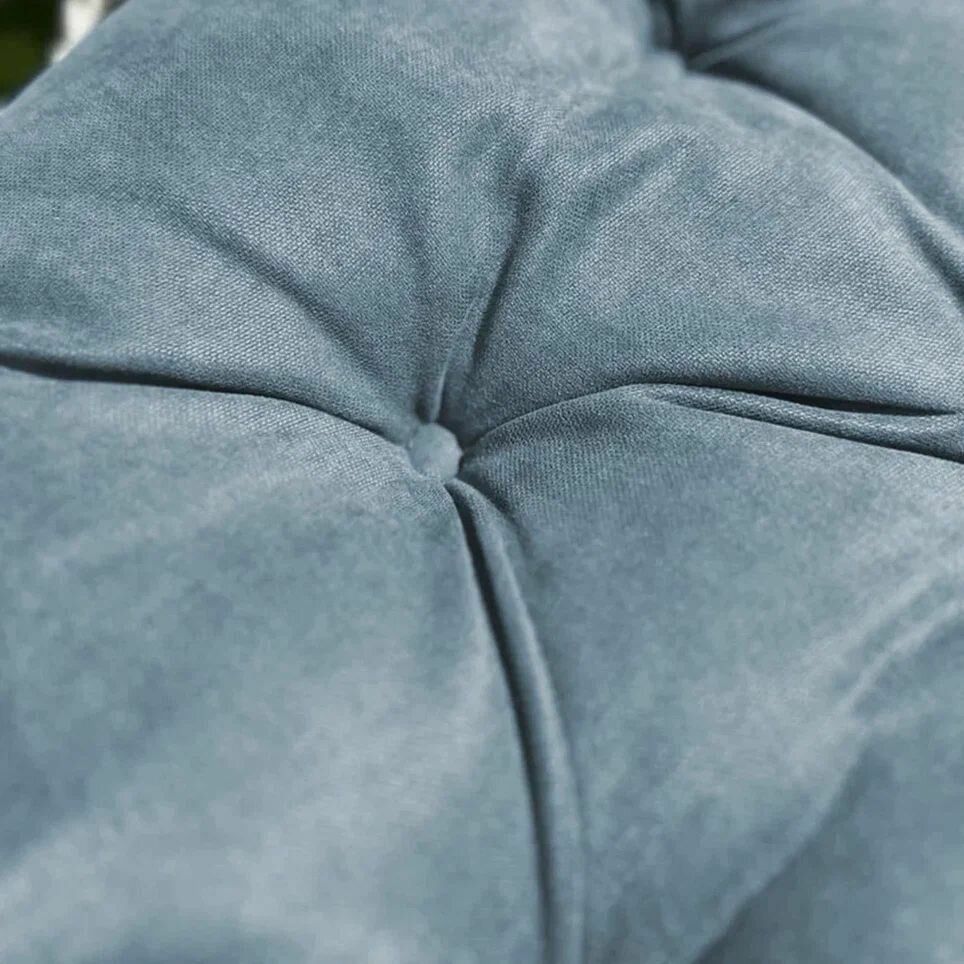 Подушка круглая Тина для подвесного кресла сиденье на качели 60D, голубой - фотография № 5