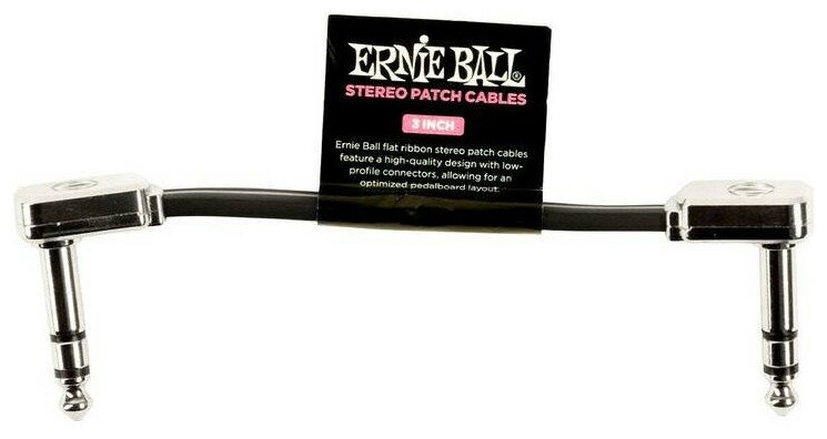Инструментальный кабель ERNIE BALL 6407 stereo 7.5 см угловой джек/угловой джек