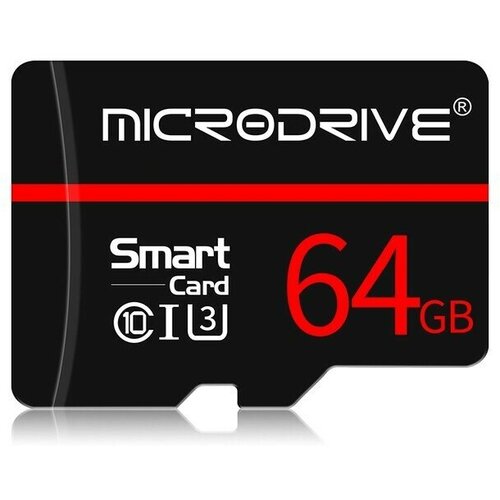 Карта памяти MICRODRIVE Micro SD класс 10 UHS-1 U3 V30 A1 64 ГБ карта памяти microdrive micro sd gamepro класс 10 uhs 1 u3 v30 a2 64 гб