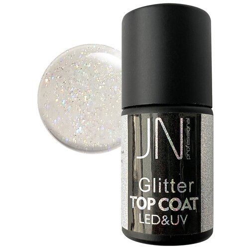 JessNail Верхнее покрытие Glitter Top Coat без липкого слоя, 09, 10 мл