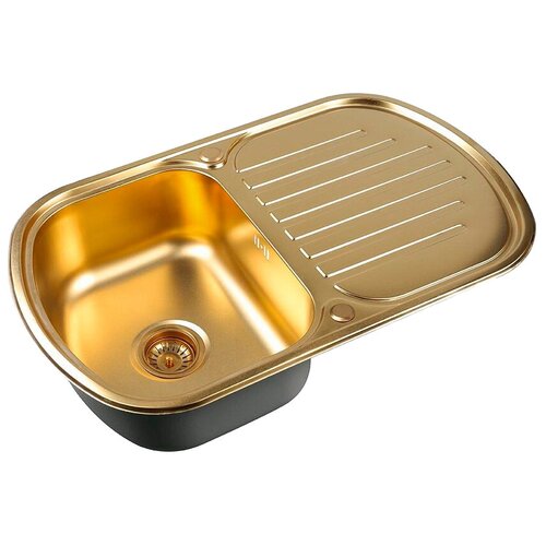 Накладная кухонная мойка 77х49см, ZorG Sanitary PVD SZR-7749 BRONZE, бронза кухонная мойка zorg inox pvd szr 510 xl bronze