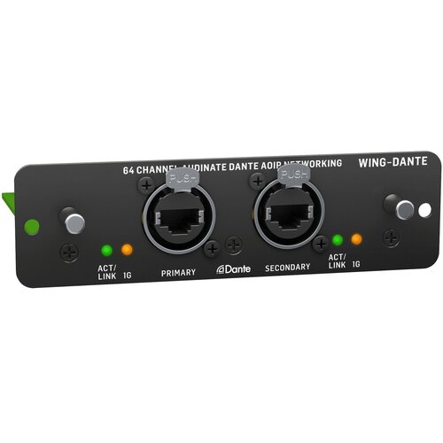 BEHRINGER WING-DANTE - карта DANTE для цифрового микшерного пульта Behringer WING, 64х64 аудиоканала плата расширения behringer x dante