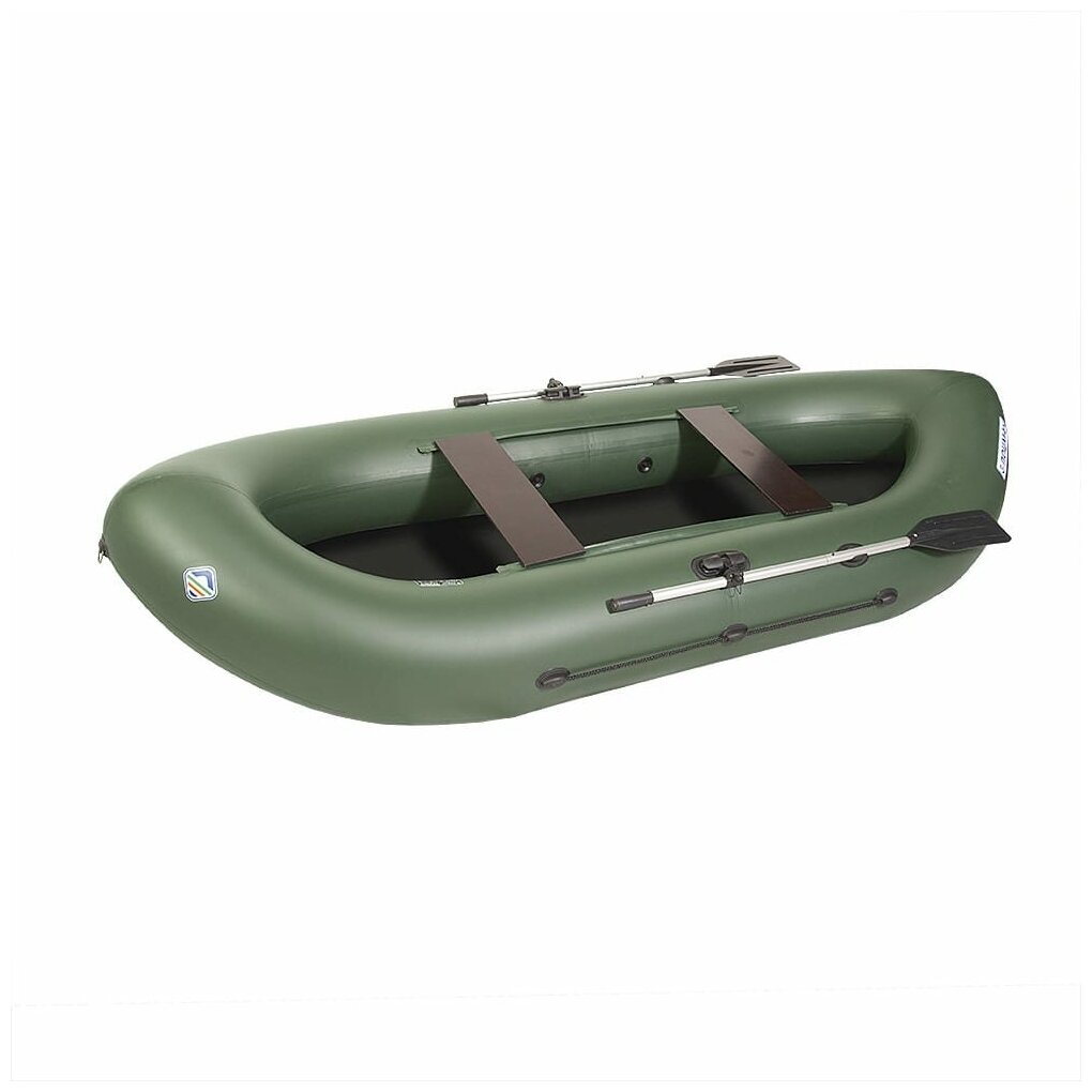 Лодка гребная Лоцман Турист 320, цвет зеленый, армированный ПВХ