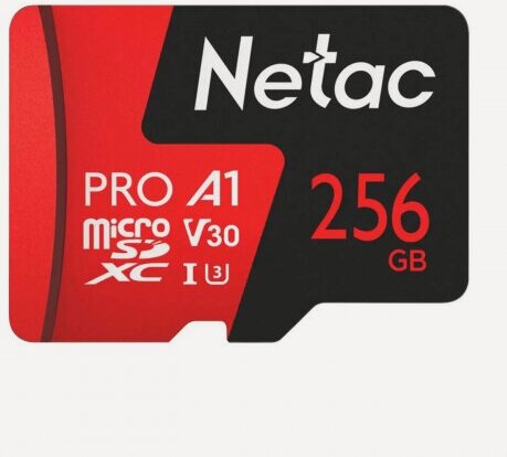 Изображение товара Карта памяти Netac P500 Extreme Pro MicroSDXC 256GB Сlass 10 UHS-I 100MB/s (NT02P500PRO-256G-S)
