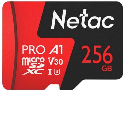 Карта памяти Netac P500 Extreme Pro MicroSDXC 256GB Сlass 10 UHS-I 100MB/s (NT02P500PRO-256G-S)