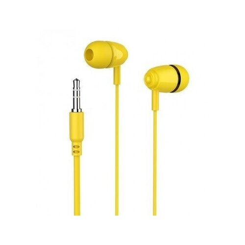 Наушники Perfeo PF_C3186 вкладыши закрытое звуковое оформление длина 13 см вес 01 кг желтый цвет 29500₽