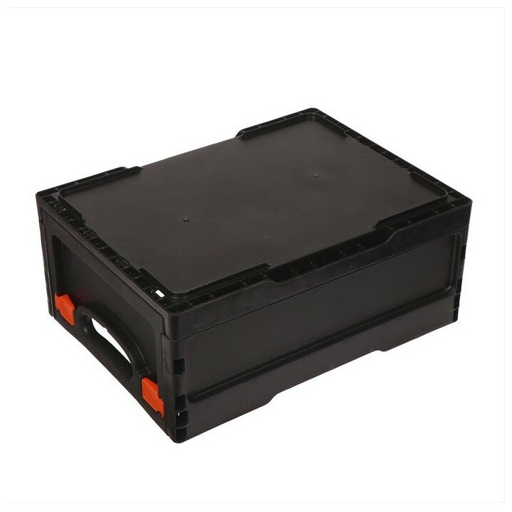 Ящик складной, пластиковый, 40 × 30 × 17 см, чёрный - фотография № 4