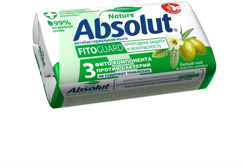 Мыло Absolut Nature «Белый чай и масло оливы», антибактериальное, 90 г