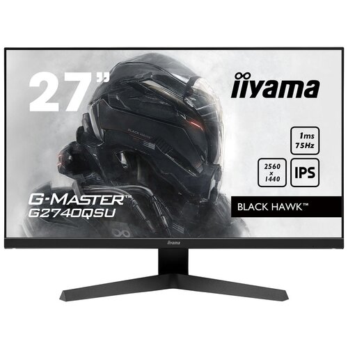 Монитор жидкокристаллический IIYAMA Монитор LCD 27'' 16:9 2560х1440(WQHD) IPS, nonGLARE, 250cd/m2, H178°/V178°, 1000:1, 80M:1, 16,7 миллионов цветов, 1ms, HDMI, DP, USB-Hub, Tilt, Speakers, Audio out, 3Y, Black