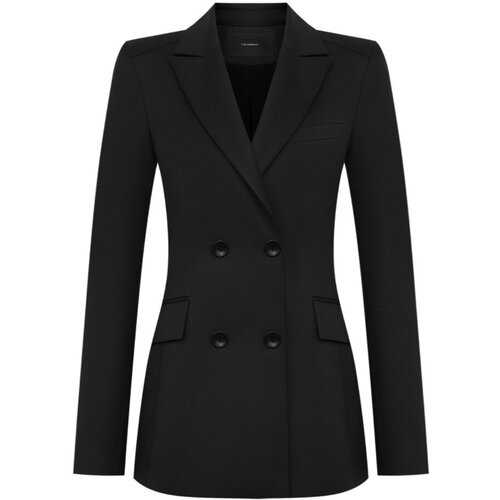 Пиджак YULIAWAVE, средней длины, силуэт прямой, размер M, черный