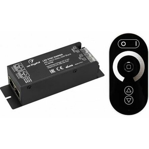 диммер arl sync dim black 12 24v 1x25a пду 14кн rf rj45 arlight ip20 металл 3 года 027150 Диммер ARL-3022-OVAL-DIM Black (12-24V, 1x25A, ПДУ, RF) (Arlight, IP20 Металл, 2 года)