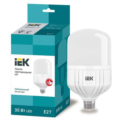 фото Лампа светодиодная hp 30вт 230в 4000к e27 иэк lle-hp-30-230-40-e27 (упаковка 10 шт) iek
