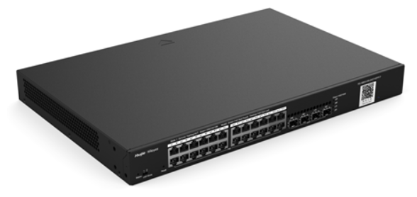 Коммутатор Ruijie Reyee 24-Port Gigabit L2 Managed POE Switch 24 Gigabit RJ45 POE/POE+ Ports 4 SFP Slots 370W PoE power budget