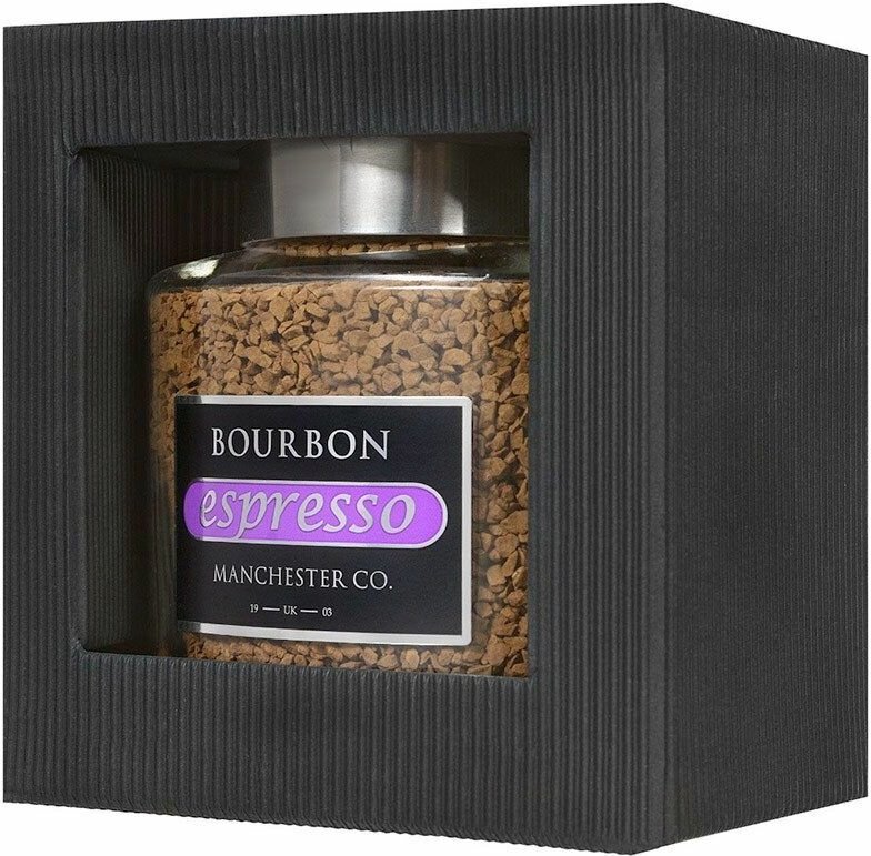 Кофе Bourbon Espresso растворимый сублимированный с добавлением жареного молотого кофе, 100гр - фото №1