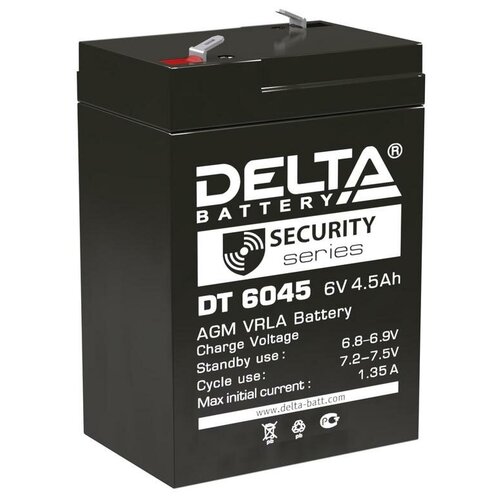 Аккумулятор 6В 4.5А. ч Delta DT 6045 (7шт. в упак.) аккумулятор dt 6в 2 8ач код dt 6028 delta 7шт в упак