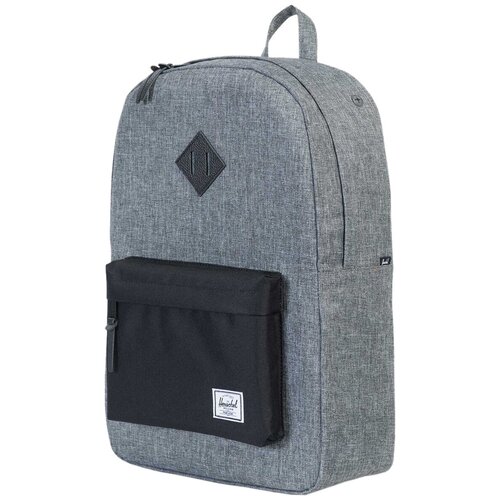 рюкзак herschel heritage 18163 black black 22 l Городской рюкзак Herschel Heritage 21.5, raven crosshatch/black/black pebbled leather