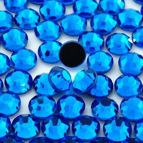 Стразы термоклеевые DMC (ДМС) ss16 (3,8 мм), Капри Блю (сине-фиолетовый) 720 штук, горячей фиксации, стеклянные, дешевые стразы под утюг