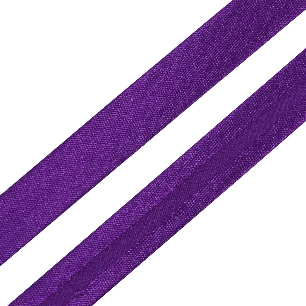 Косая бейка атласная 15мм*132м, Айрис 0000-1500 (6135 темно-фиолетовый)