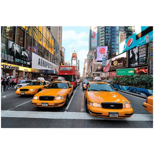 Фотообои URBAN Design Нью Йорк Тайм сквер Желтые такси, 400 x 270 см