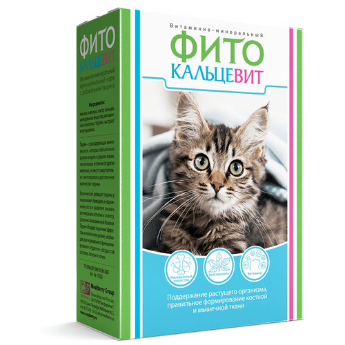 Кормовая добавка Фито Кальцевит для кошек 250 г х 4 уп. пищевая добавка фито кальцевит для взрослых собак 500 г х 3