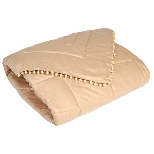 фото Одеяло плед bubble gum с помпонами 140х205 мокко sn-textile