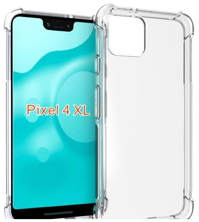 Чехол панель накладка MyPads для Google Pixel 4 XL с защитными заглушками с защитой боковых кнопок с усиленными углами силиконовая прозрачная