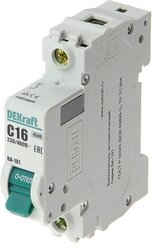 Автоматический выключатель на Din-рейку DEKraft ВА101-1P-016А-C 11054DEK C16А/1п/ 4,5 кА (3 шт. в комплекте)
